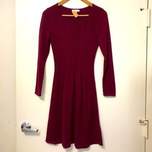 NY&CO Maroon Ribbed dress Size S